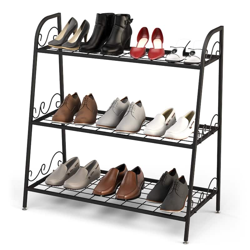 Costway 3-tier Metal Plant Stand Shelf Flower Pot Holder Display Rack