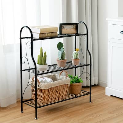 3 Tier Metal Plant Stand Plant Display Rack with Adjustable Feet