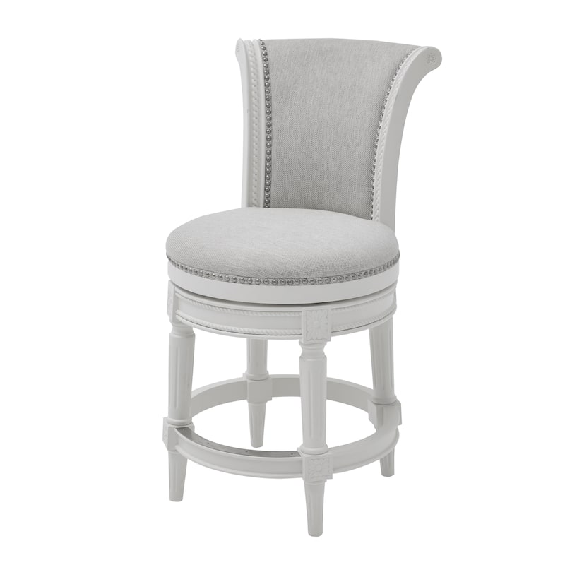 NewRidge Home Goods Chapman Counter Height 26in. Swivel Barstool, Farmhouse White