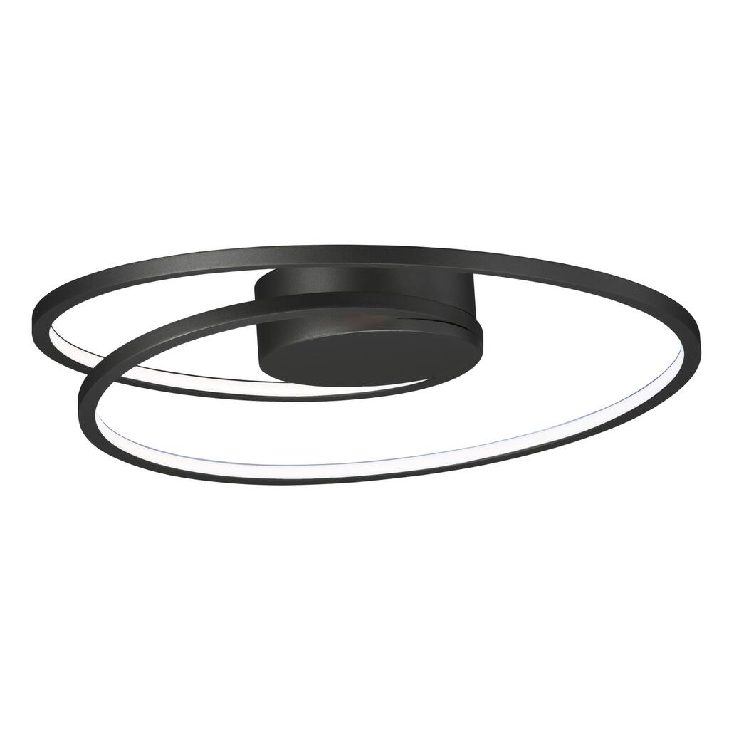 Cycle 1-Light 18" Wide Black Flush Mount Light