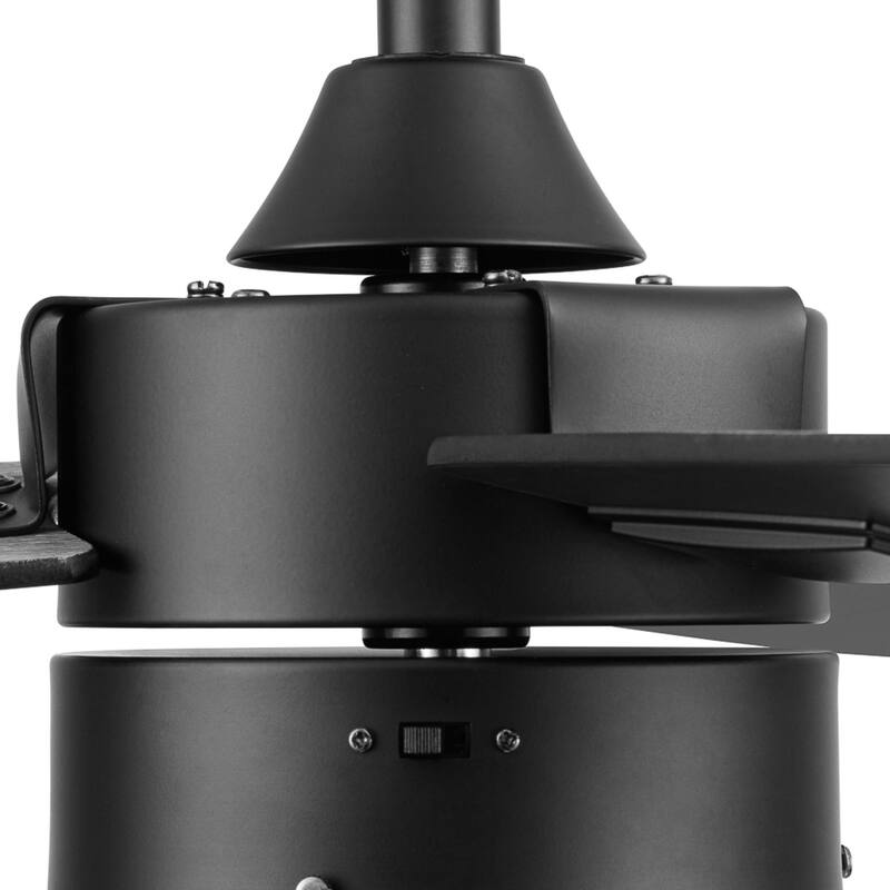 42" Honeywell Conifer Matte Black Outdoor Ceiling Fan with Light, Remote Control - 42 Inches