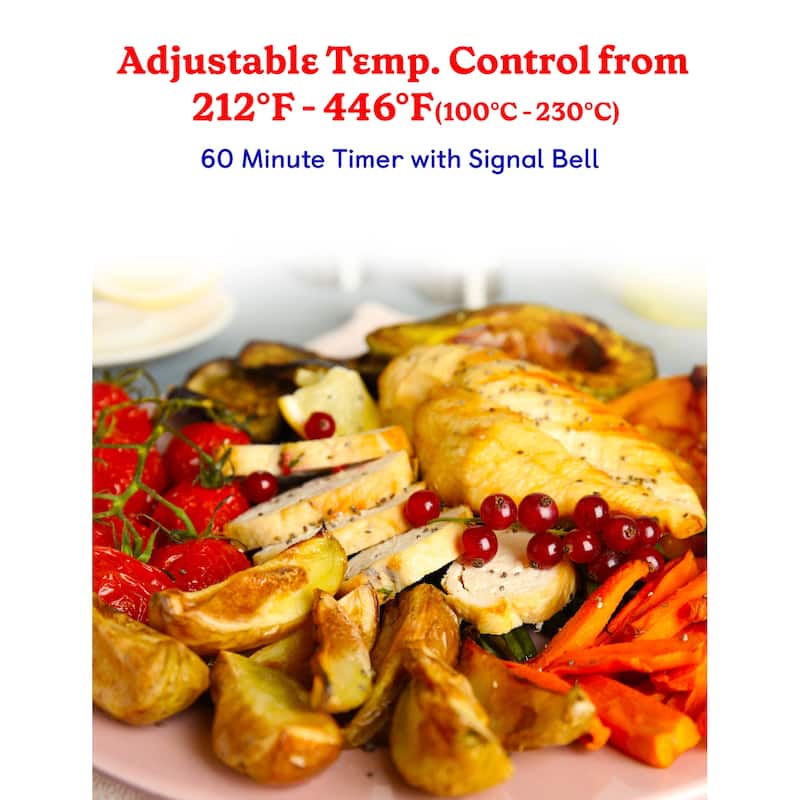 Betty Crocker Air Fryer Convection Toaster Oven, Multifunction 6-Slice Toaster and Air Fryer Oven, White