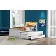 preview thumbnail 5 of 12, Twin Platform Bed with LED Headboard, Trundle, and 3-Storage Drawers, White