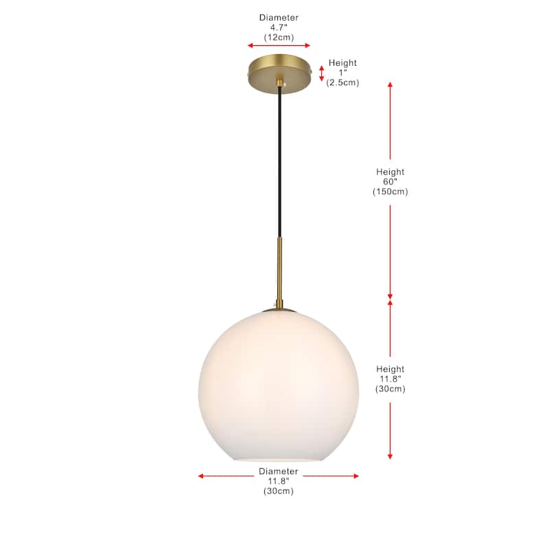 1-Light Pendant with 12 inch Frosted White Glass