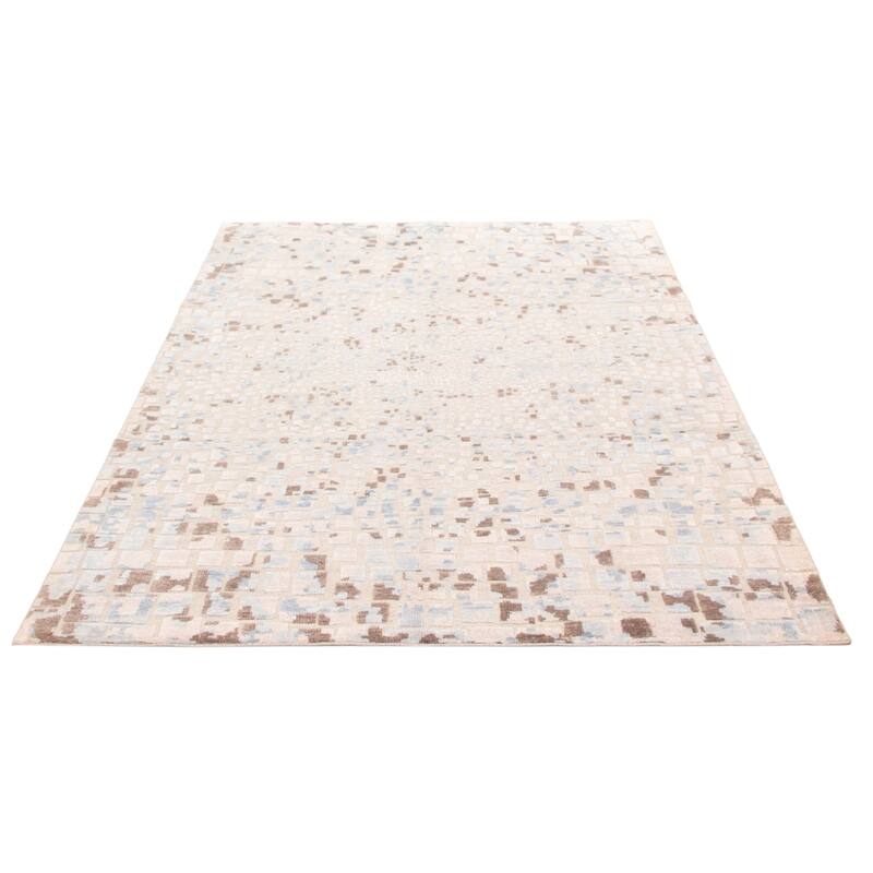 ECARPETGALLERY Hand-knotted Tangier Beige Silk, Wool Rug - 8'3 x 10'3