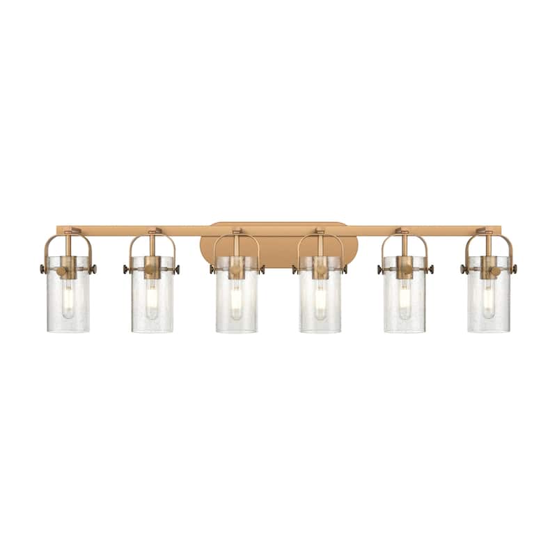 Innovations Lighting 423-6W-10-44 Pilaster II Cylinder Vanity Pilaster - Brushed Brass / Seedy