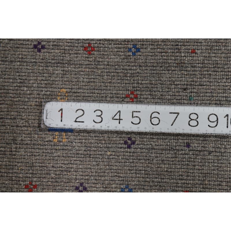 Hand Knotted Oriental 100% Wool Carpet Tribal Animal Pictorial Greys & Charcoal Gabbeh Area Rug - 10' 1'' X 8' 1''