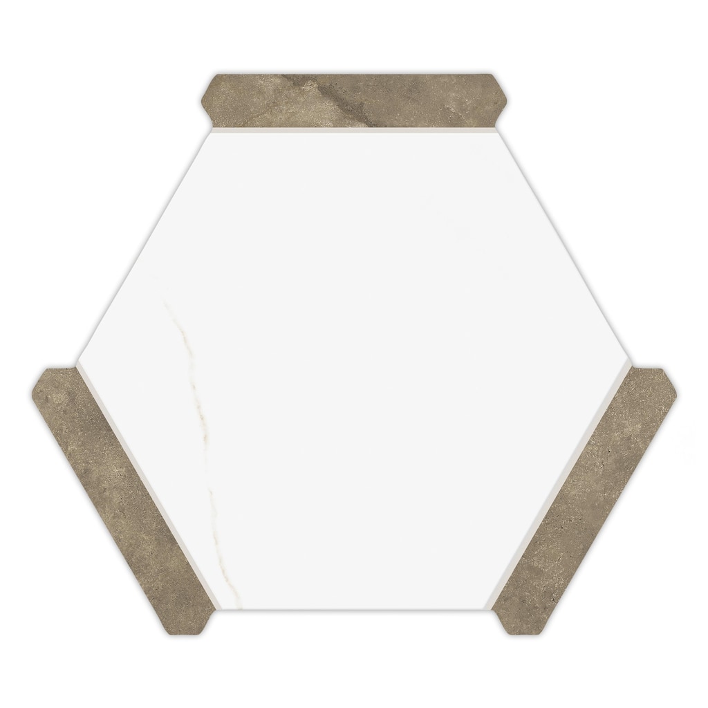 Merola Tile Marcotto Panal Calacatta Gold with Terra Picket 8-5/8" x 9-7/8" Porcelain Floor and Wall Tile