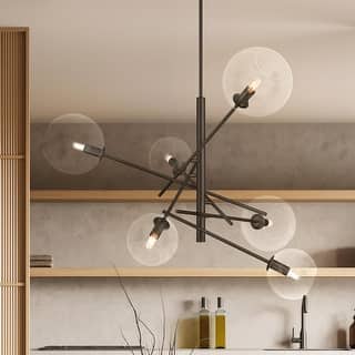 Hunter Farling 6-Light Chandelier - Entry, Dining Room, Living Room - Contemporary, Transitional - Adjustable