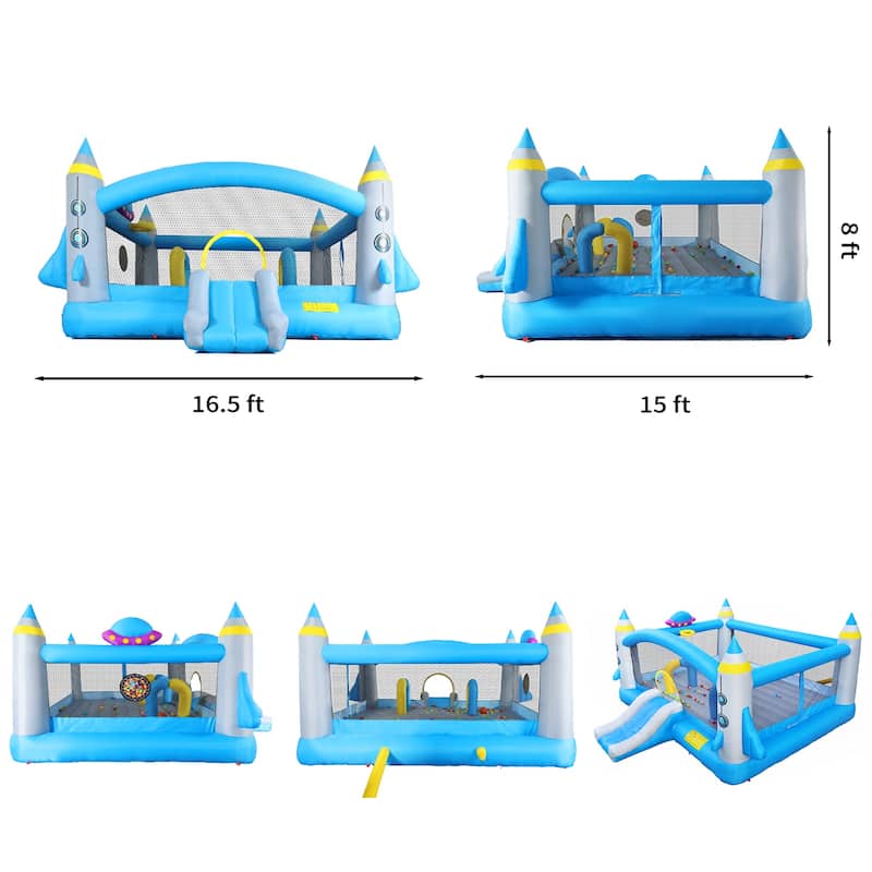 Large Inflatable Water Park & Bounce House – Heavy-Duty Sewn Material with Blower for Continuous Air Supply