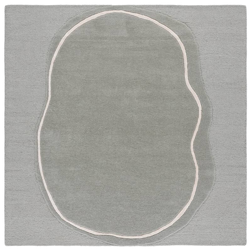 SAFAVIEH Handmade Fifth Avenue Elisete Modern Wool Rug - 6' Square - Grey/Ivory