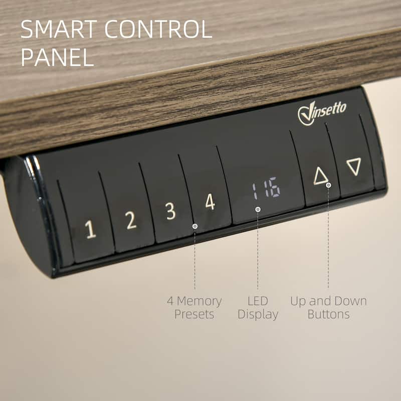 Vinsetto Electric Height Adjustable Standing Desk with 54" Desktop, 4 Memory Button Control and Anti-Collision System