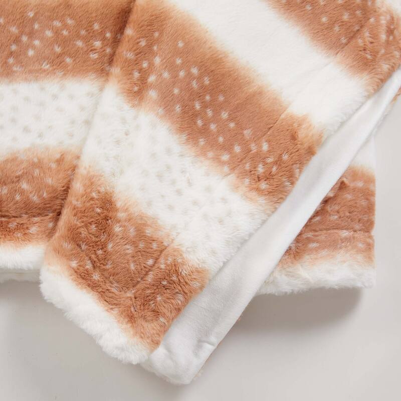 Luxurious Ruched Faux Fur Reversible Microfiber Throw