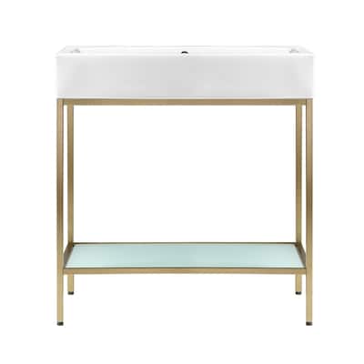 Pierre Metal Freestanding Single Sink Bathroom Vanity