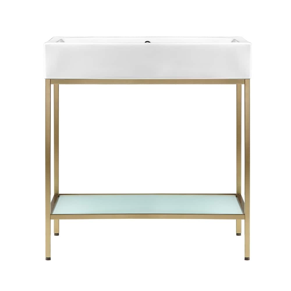 Pierre Metal Freestanding Single Sink Bathroom Vanity