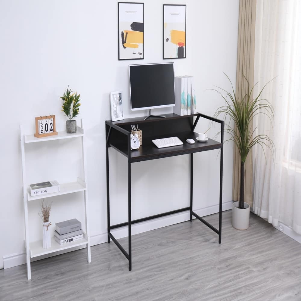 Black Narrow Sofa Table, Space Saving Console for Living Room