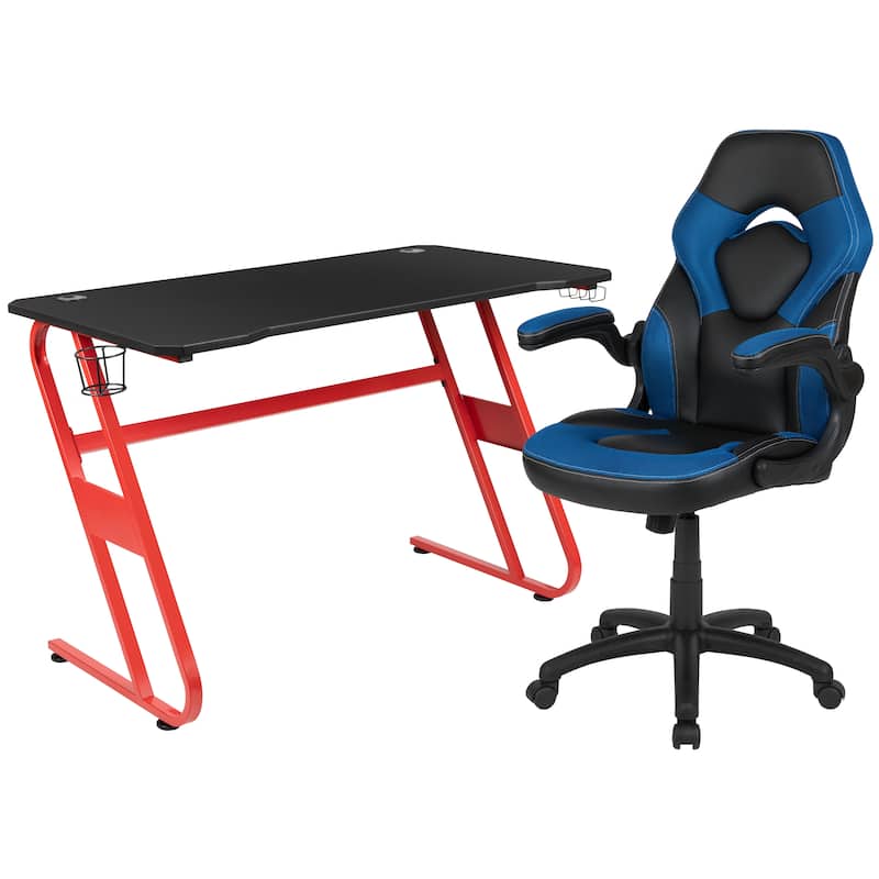 Gaming Desk and Chair Set with Cup Holder and Headphone Hook - Desk Bundle