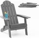 preview thumbnail 6 of 10, WINSOON All Weather HIPS Outdoor Set of 8 Folding Adirondack Chairs Garden Patio Chairs Fire Pit Chairs Grey x 8