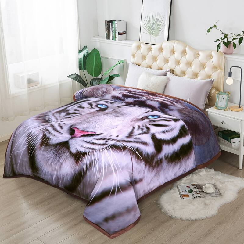 3 Ply Reversible Fleece Comforter for Winter 85"x93" 8lbs