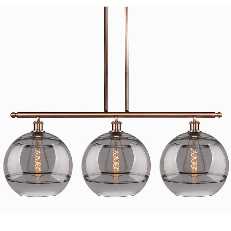 Innovations Lighting 516-3I-14-39 Rochester Pendant Rochester 3 Light - Antique Copper / Light Smoke