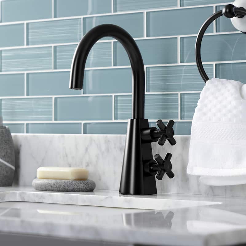 Kingston Brass Constantine Two-Handle 1-Hole Deck Mount Bathroom Faucet with Push Pop-Up