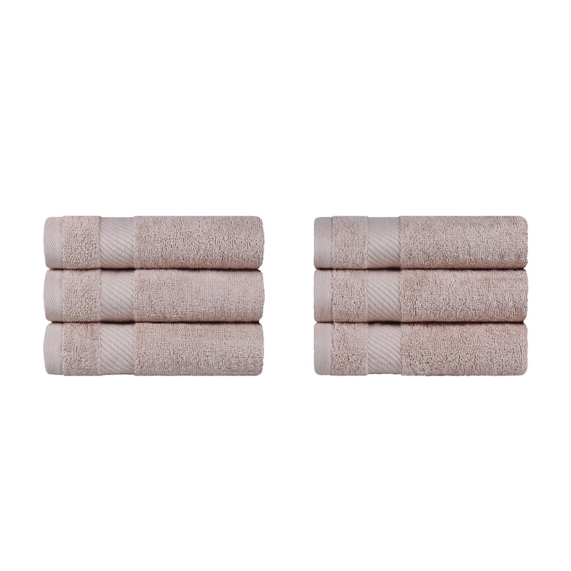 Superior Luxury Solid Highly Absorbent Egyptian Cotton Hand Towel - (Set of 6) - Fawn
