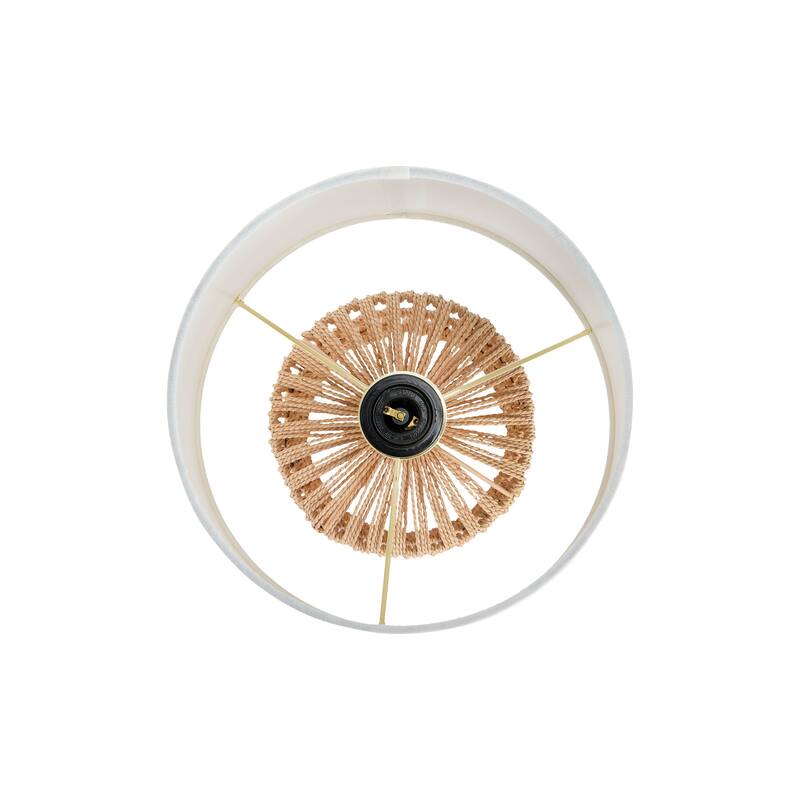 Woven Rope Table Lamp with Empire Shad