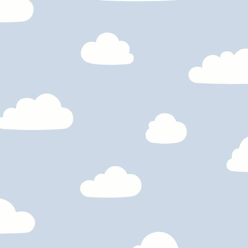 Veer Decor Clouds Pastel Wallpaper. - N/A - Blue