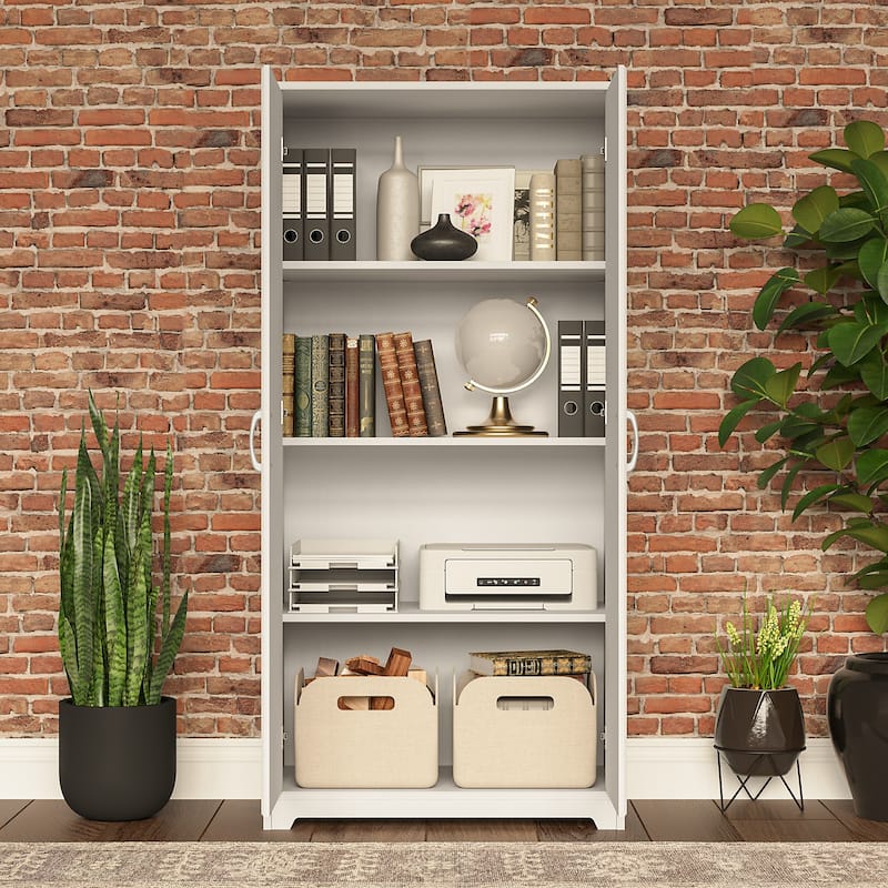 Cabot Tall Storage Cabinet with Doors by Bush Furniture