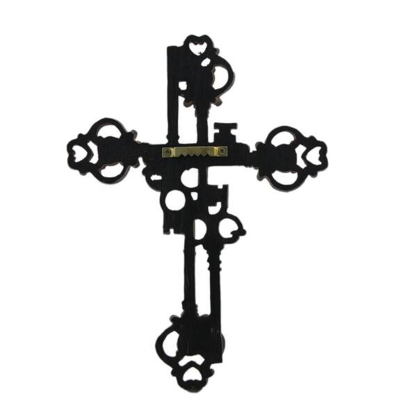 Shop Rustic Brown Antique Keys Decorative Wall Cross Overstock