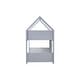 preview thumbnail 38 of 40, Wood Low Bunk Bed Twin Over Twin with House-shaped Bed Roof Frame, Ladder, Guardrails, Headboards and Footboards Floor Bed