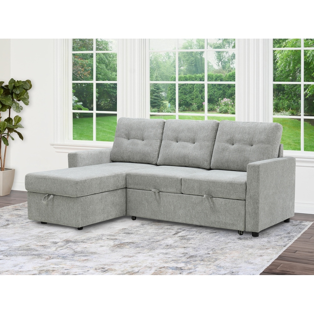 Abbyson newport upholstered sleeper hotsell sectional with storage