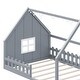 preview thumbnail 6 of 31, Wood Playful Design Full Size House Bed Kids Bed with LED,Window and Fence