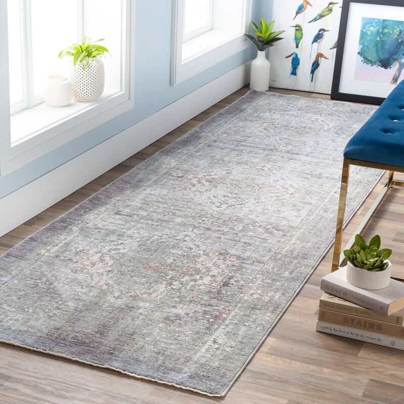 Livabliss Traditional Presidential Medallion Area Rug - 3'3" x 10' - Grey