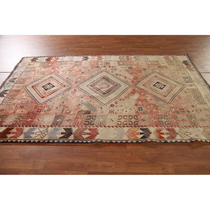 Tribal Shiraz Persian Vintage Area Rug Bedroom Handmade Wool Carpet - 5'4"x 8'5"