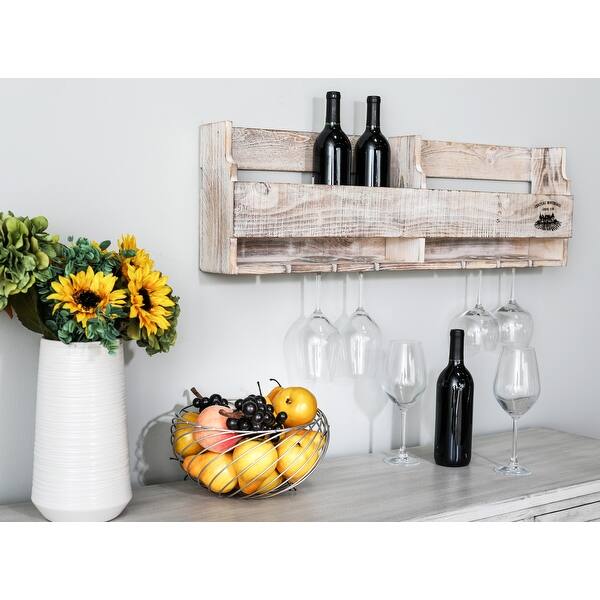 slide 1 of 10, Brown Fir Farmhouse Wine Holder 11 x 36 x 5 - 36 x 5 x 11