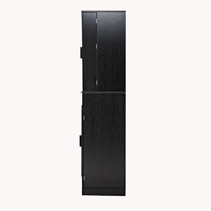 Kitchen Pantry Cabinet, Fluted Kitchen Cupboard with 3 Keyboard Drawers, Tall Storage Cabinet with Adjustable Shelves