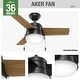 preview thumbnail 10 of 26, Hunter 36" Aker Ceiling Fan with LED Light Kit and Pull Chain - Scandinavian, Contemporary, Transitional