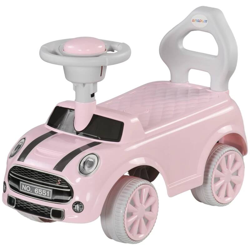 Toddler Ride On Toy with Horn and Steering Wheel for Kids 18 to 36 Months - 20.9" L x 9.8" W x 13.8" H - Pink