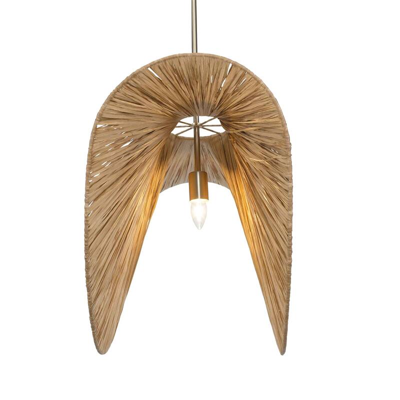 Uttermost 21625 Bend 29" Wide Pendant with Raffia Shade
