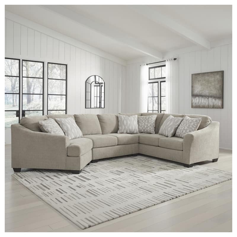 Signature Design by Ashley Brogan Bay Beige 3-Piece Sectional with Cuddler - Right Facing
