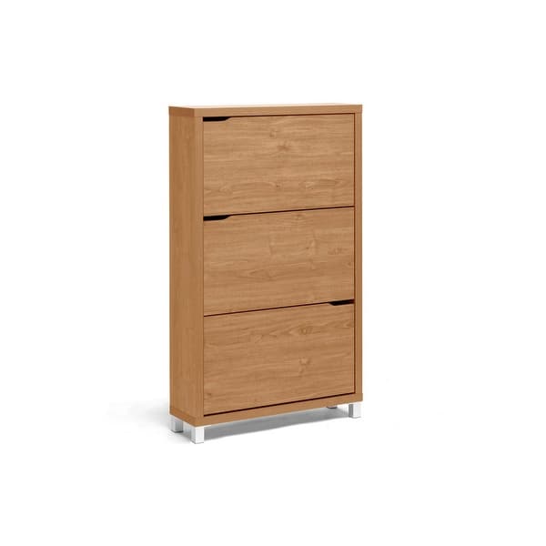Shop Rochester 3 Storage Maple Modern Shoe Cabinet Red Overstock 18085454