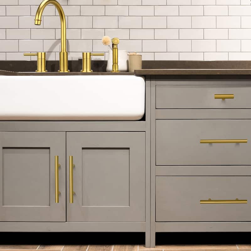3-3/4 Inch Hole Center Copper Kitchen Cabinet Handles 100% Solid Brass Drawer Pulls (5-PACK)