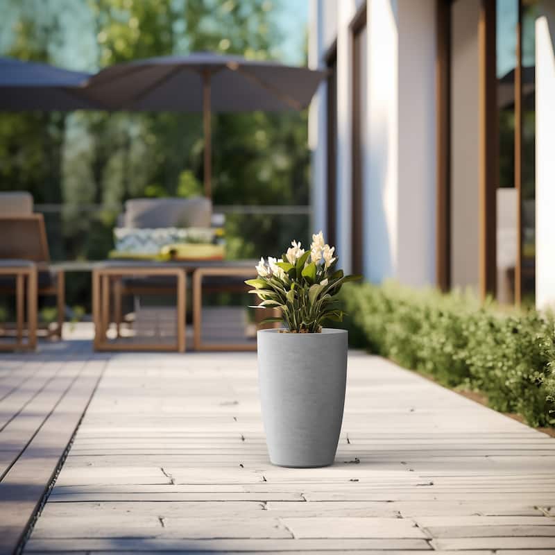 Tall Concrete Round Plant Pots / Large Indoor and Outdoor flower Planters