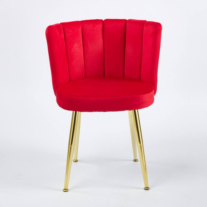Modern 2 Piece Velvet Kitchen Dining Chairs with Cushions, Gold Metal Legs, Backrest for Dining Room Kitchen Living Room Bedroom