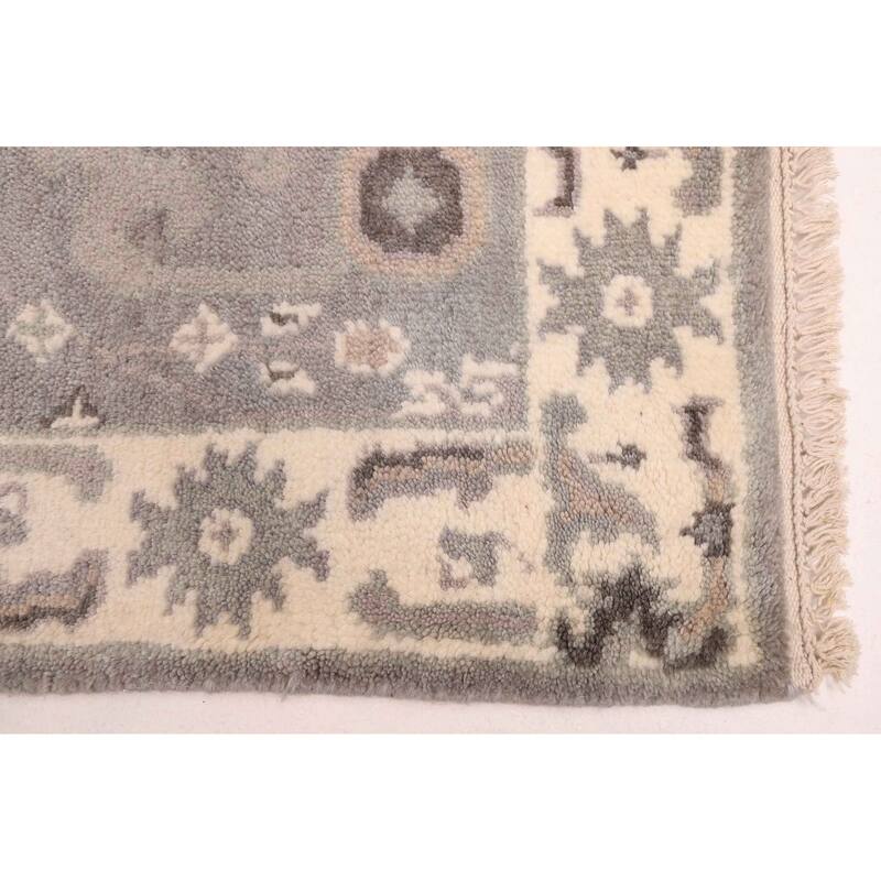 ECARPETGALLERY Hand-knotted Royal Oushak Grey Wool Rug - 2'5 x 11'10