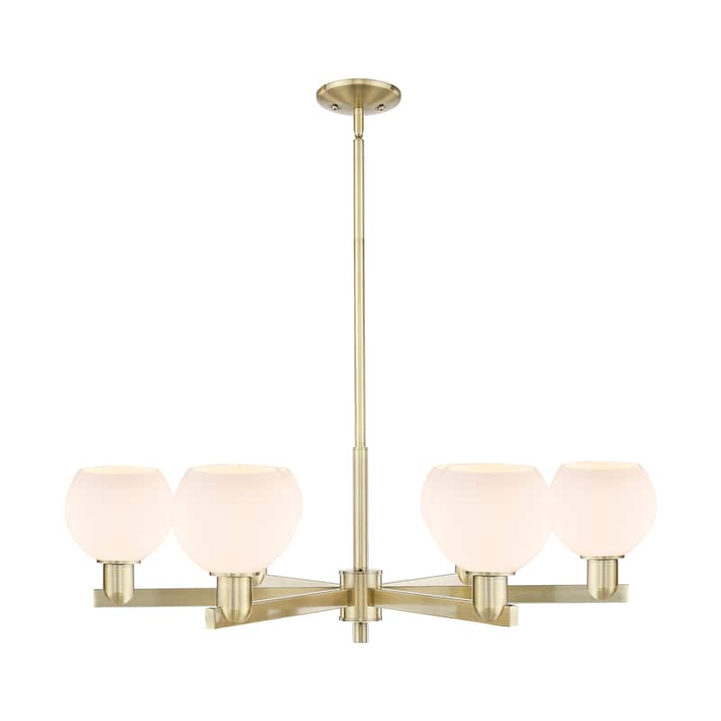 Innovations Lighting Endless Possibilities Arcadia - Athens - 6 Light 36" Stem Hung Chandelier - Antique Brass/Matte White