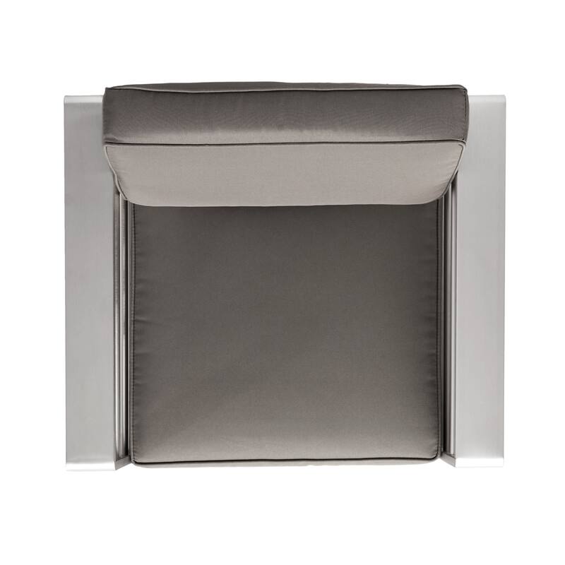 Roomfitters Cape Coral Outdoor Aluminum Club Chairs with High Density Foam Cushions, Silver and Grey