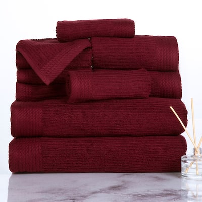 10-Piece Bath Towel Set by Lavish Home (Burgundy)