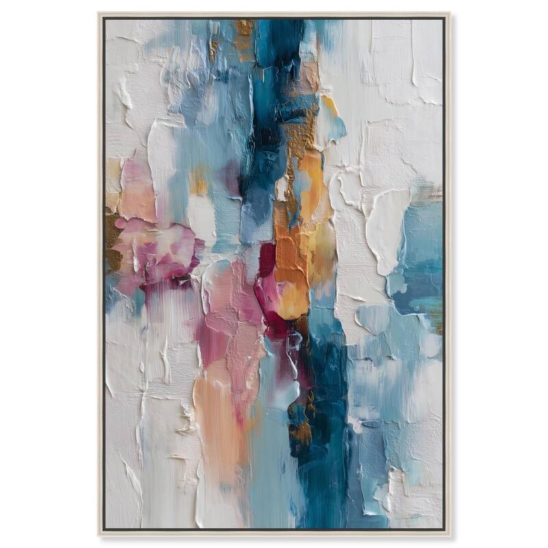 Petal Pink and Ocean Blue II Canvas by Art Remedy - Silver - 24" x 36"